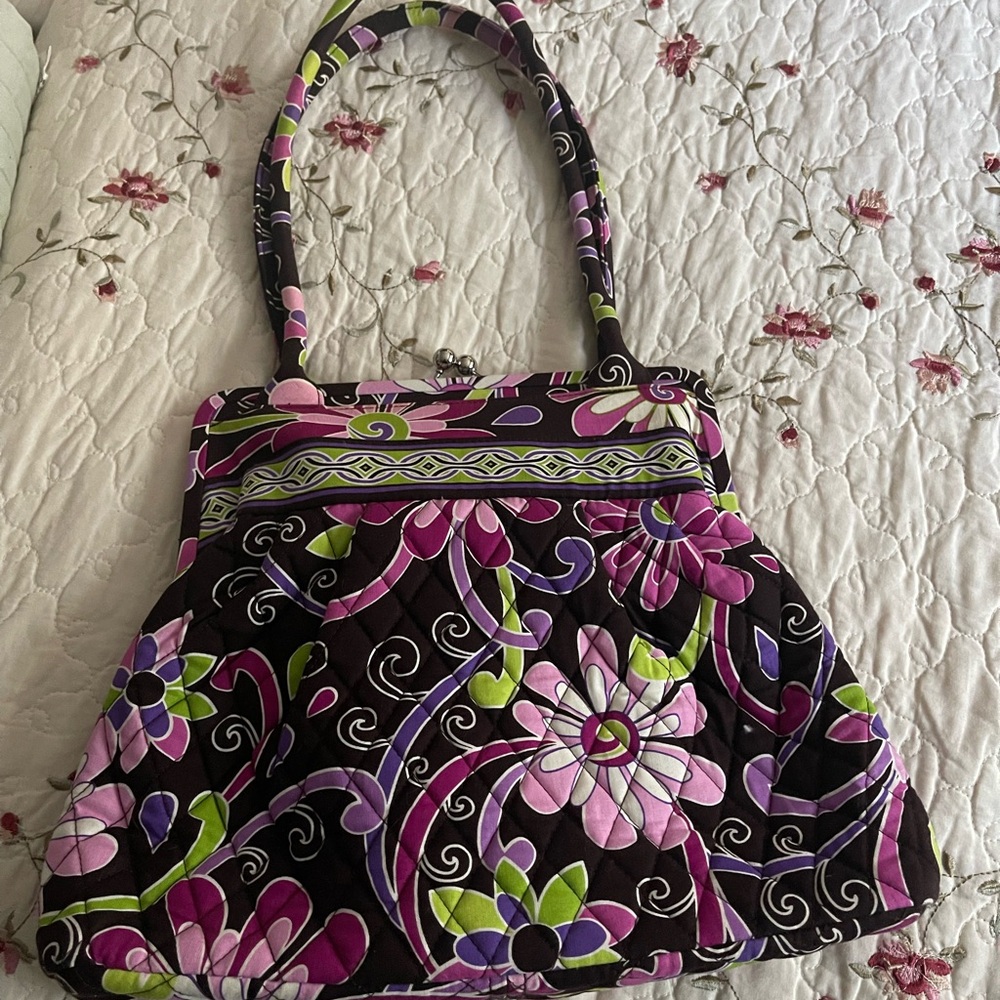Floral Quilted Women's Bag - Pink, Purple, Green